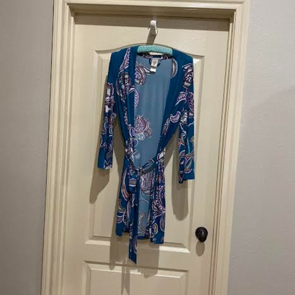 In Bloom by Jonqull sleep ware, long pants, short top, robe, size Large,